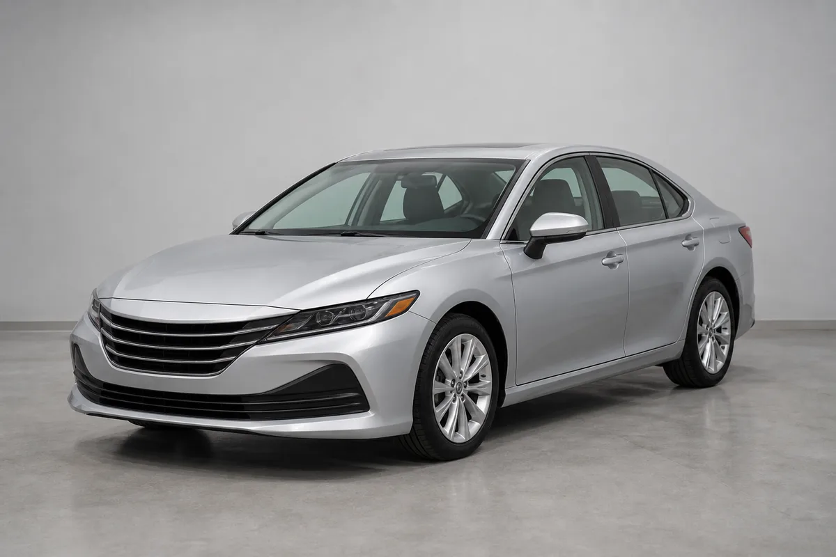 A clean late-model sedan in a neutral photography bay